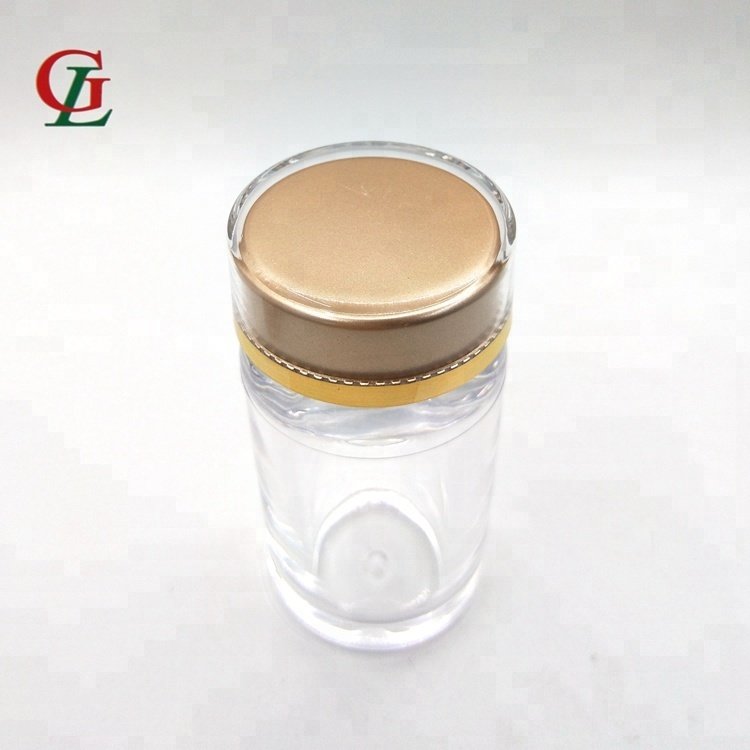Thick Wall Pharmaceutical Pill Bottle Capsule Pill Container Cap Gold Clear Pill Plastic Wholesale High Quality 40ml PS Medicine