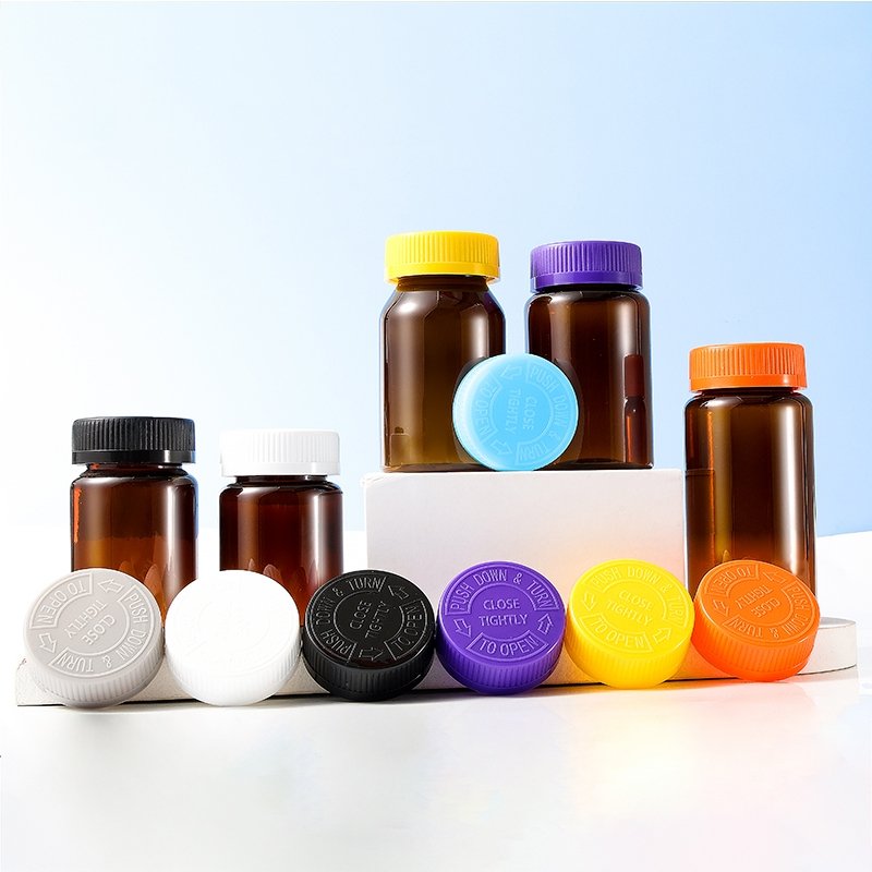 Medicinal Capsule Medicine Bottle with Child Proof Cap for Healthcare Supplement Vitamin Powder Capsule Liquid Bottle