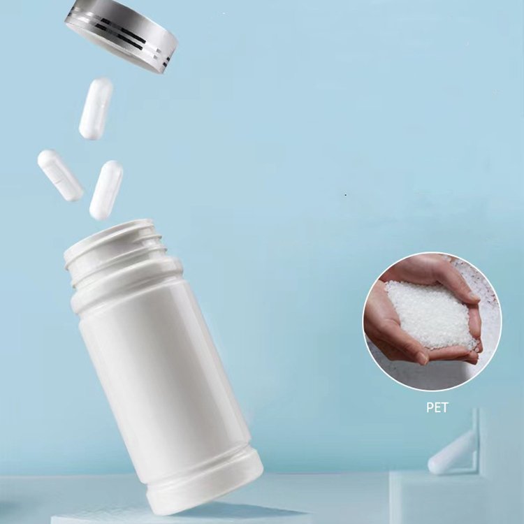 OEM 100ml 120ml food grade white plastic health care packaging healthcare supplement tablet candy package bottle medicine bottle