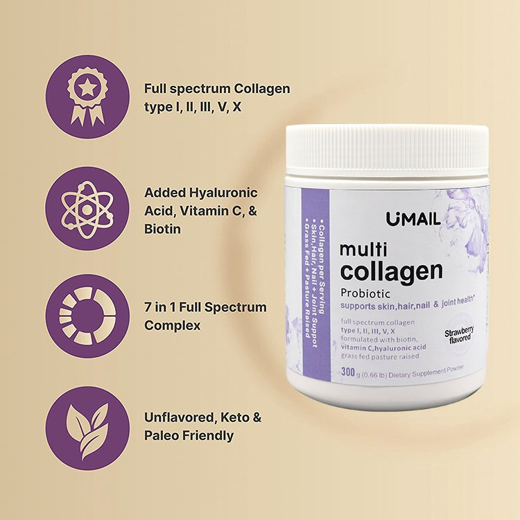 Vitamins Multi Collagen Supplement Complex Hydrolyzed Multi Collagen Capsules Peptides for Skin, Wrinkles, Weight Management
