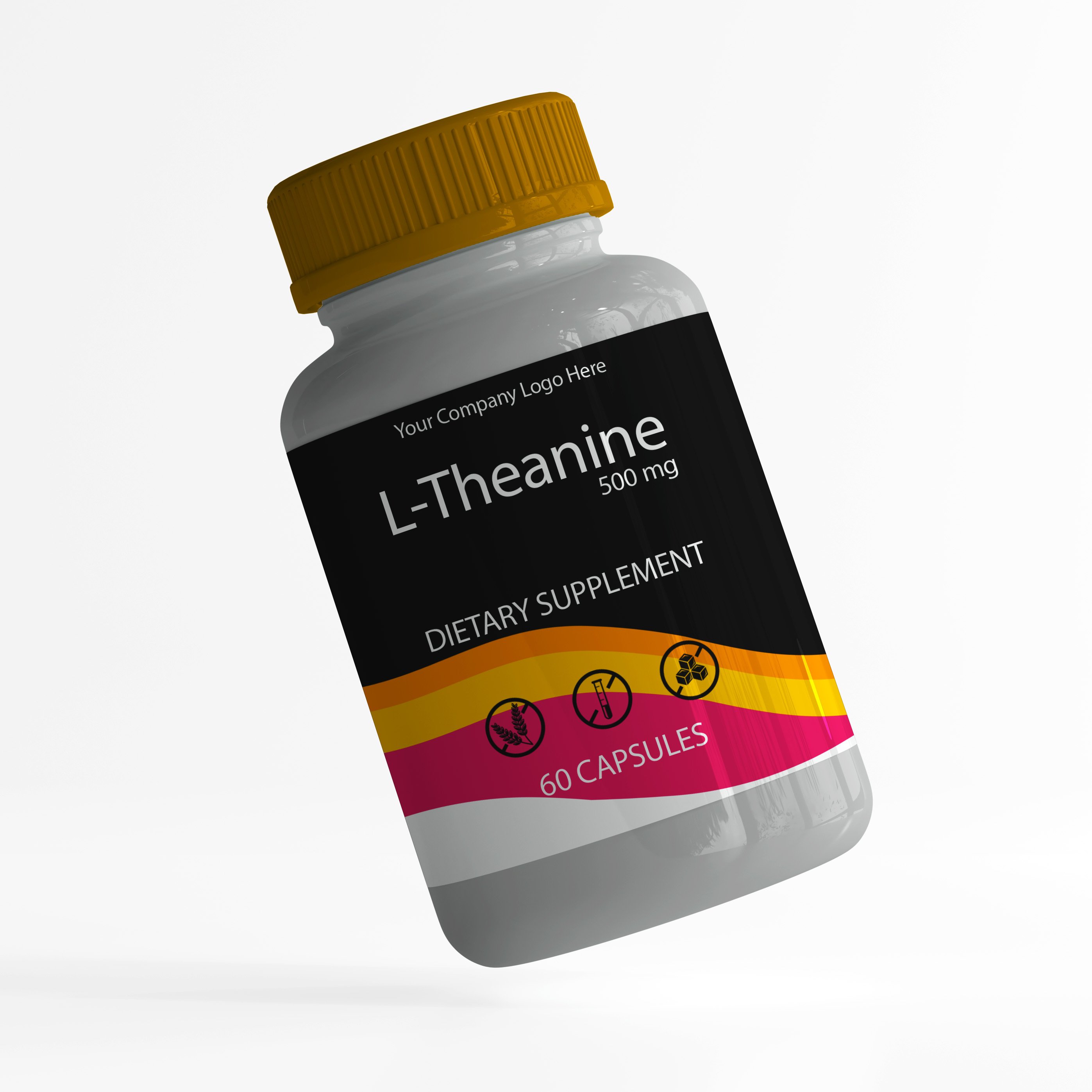 Nerve Relaxation L-Theanine 500mg (60ct) Enhance focus energy & mental clarity HealthLife supplement for optimal brain function
