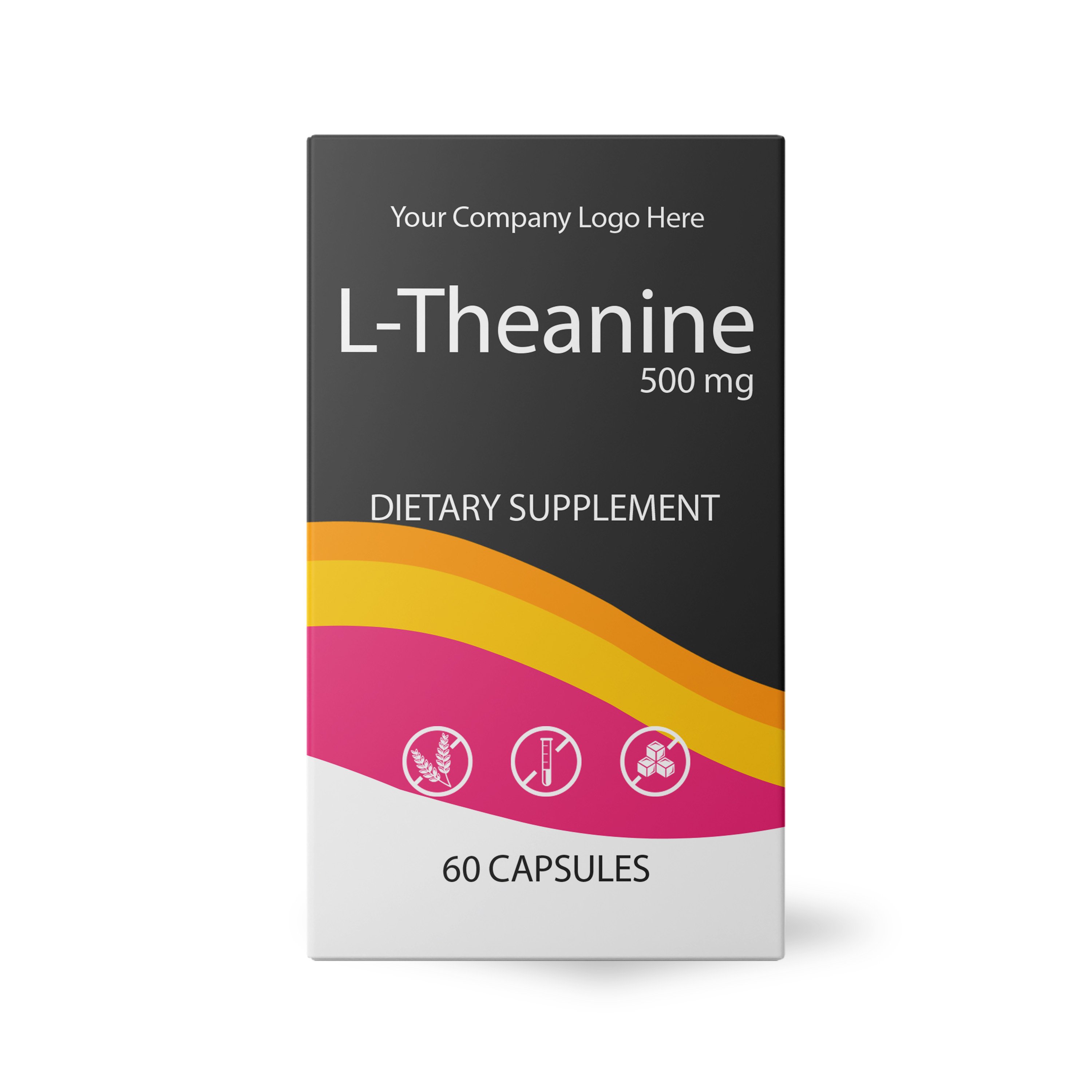 Nerve Relaxation L-Theanine 500mg (60ct) Enhance focus energy & mental clarity HealthLife supplement for optimal brain function