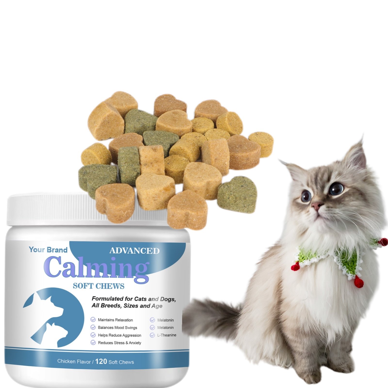 Private Label Dog Care Products Calming Supplement for Dogs Helps with Dog Anxiety Relief Aggressive Behaviour Hyperactivity