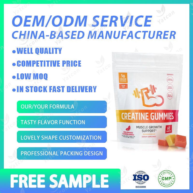 PRIVATE LABEL Pre Workout Supplement Creatine Monohydrate gummies Energy for muscle growth GMP Factory healthcare product