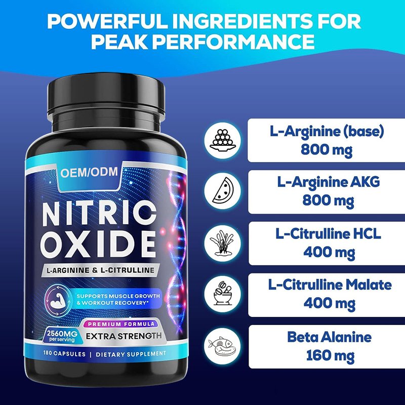 2024 Best Selling Blood Flow Supplement Capsule For Providing Energy Natural Nitri Oxide Booster Supplement Nitric Oxide Capsule