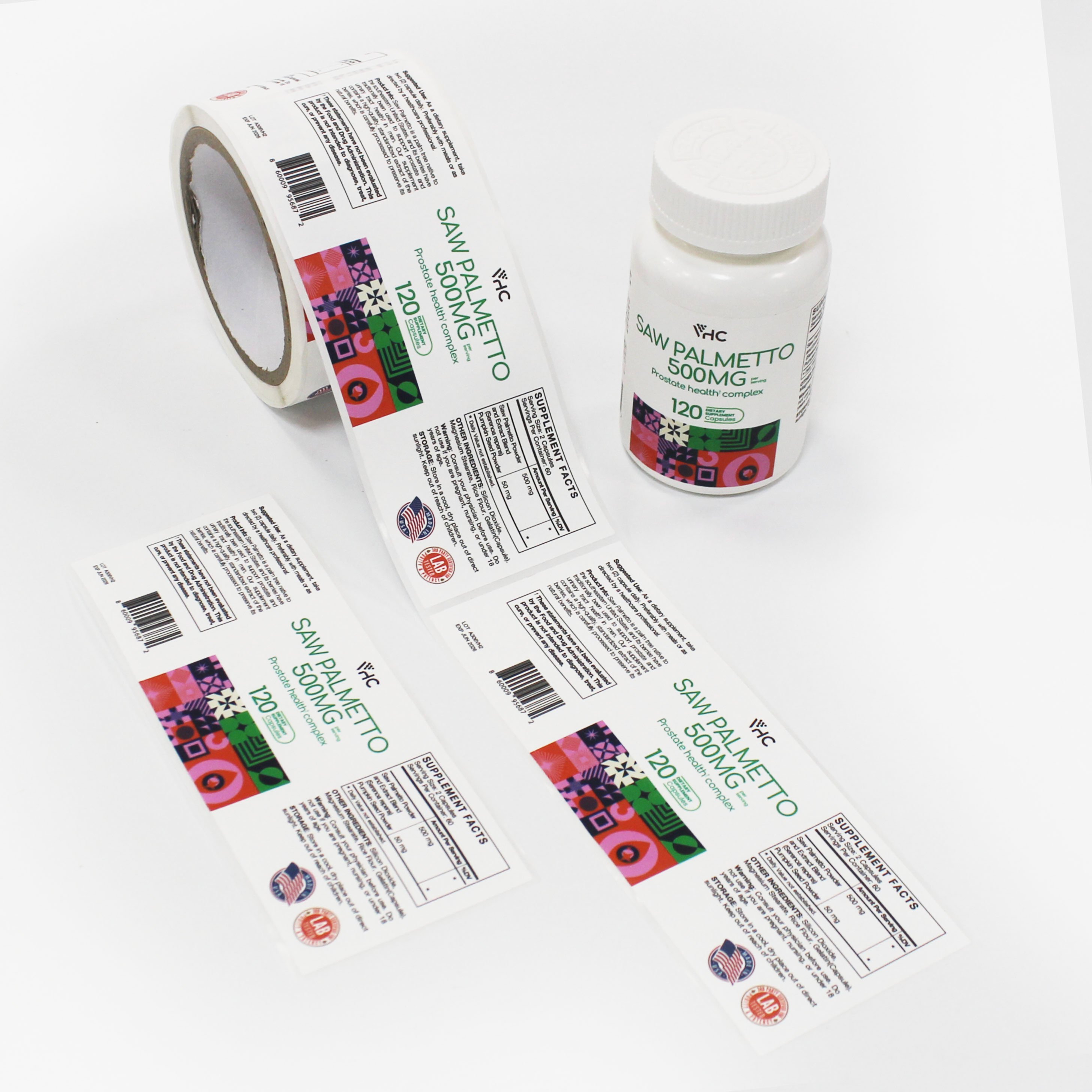 Premium Quality Healthcare Supplement Custom Label Vitamin bottle label sticker printing