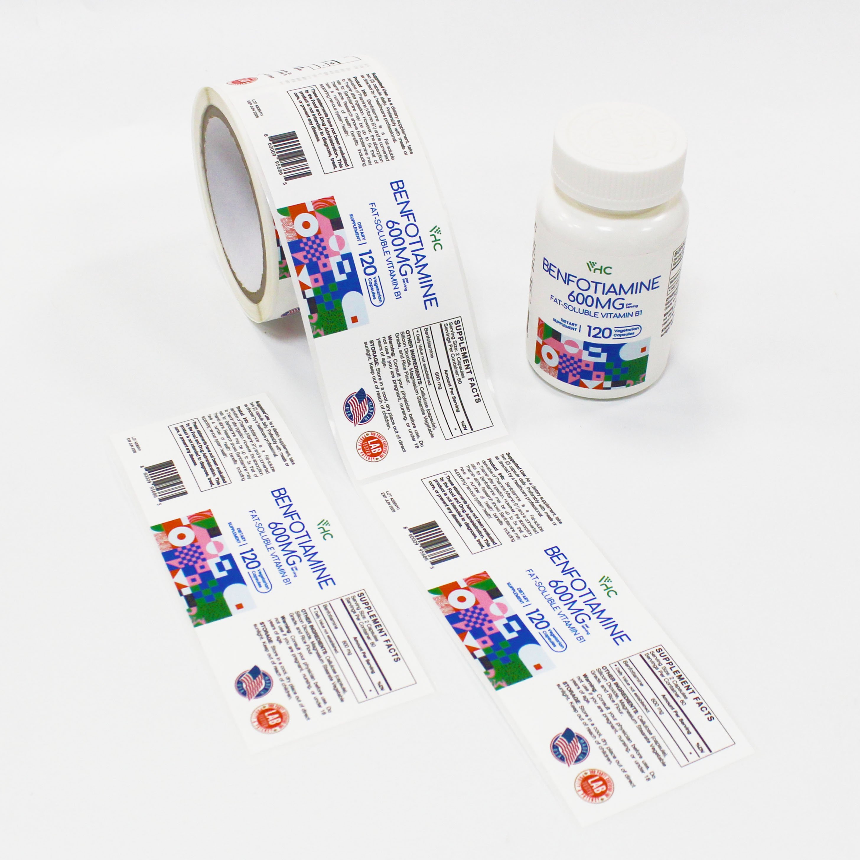Premium Quality Healthcare Supplement Custom Label Vitamin bottle label sticker printing