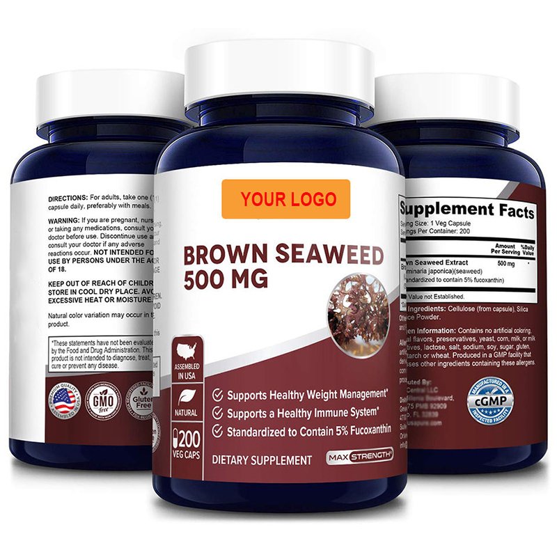 Brown Seaweed Veggie Capsules with Fucoidan Glucosamine Chondroitin Support Immunity boost capsules tablet