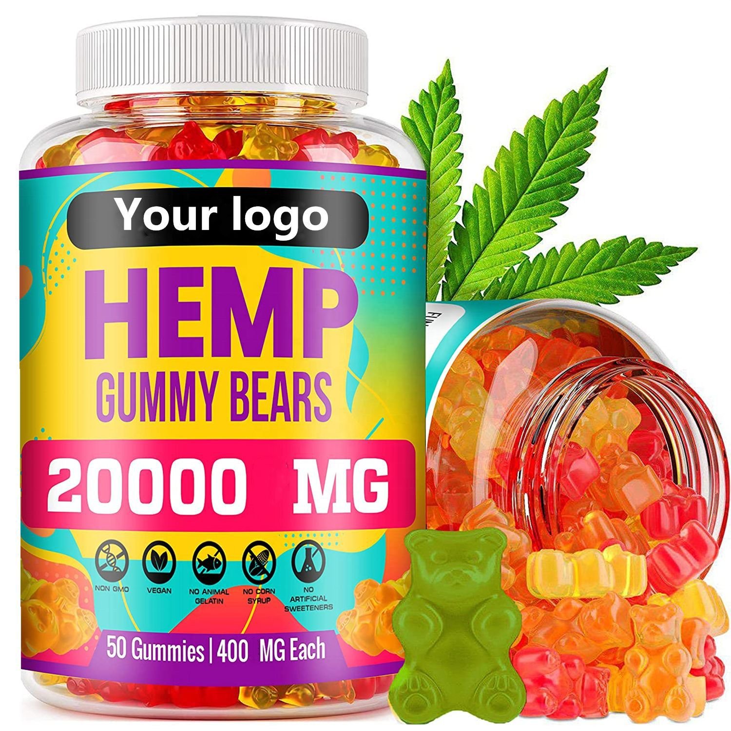 Private label healthcare supplements organic vegan bear hemp gummies for Sleep Pain Anxietyn