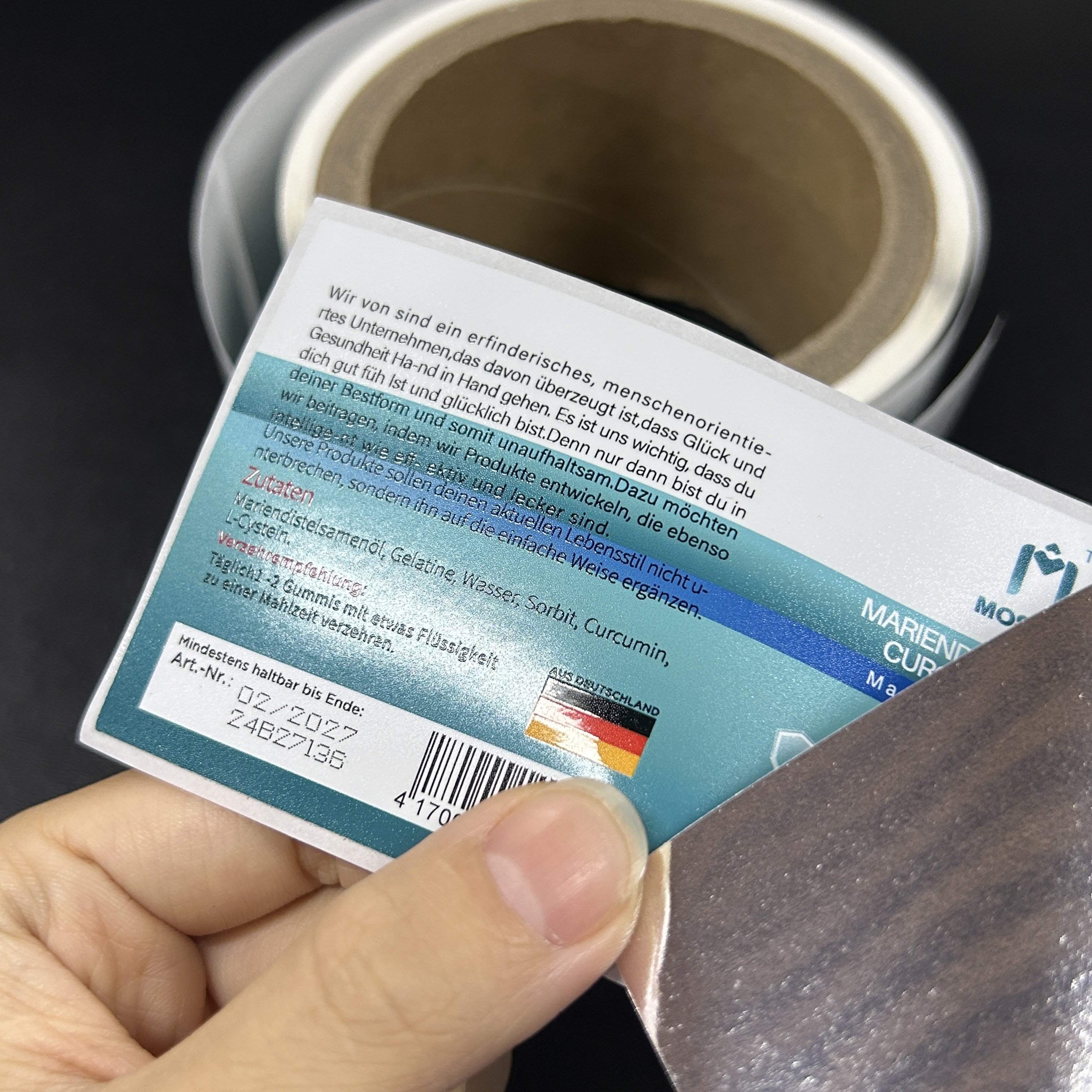 Nutrition Label Custom Product Packaging Stickers Matt Finish Soft Touch Printing Supplement Label For Plastic Bottle