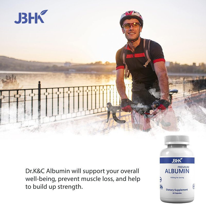 Premium Albumin Protein Supplement Extra Strength 1000 mg 240 capsule healthy Kidney Liver Promote General Wellness Energy