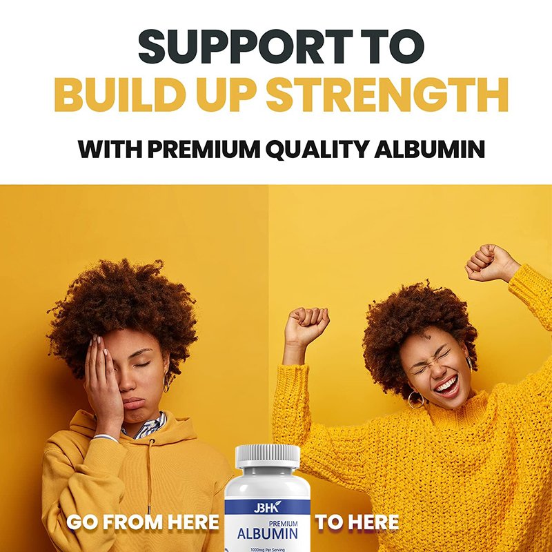 Premium Albumin Protein Supplement Extra Strength 1000 mg 240 capsule healthy Kidney Liver Promote General Wellness Energy