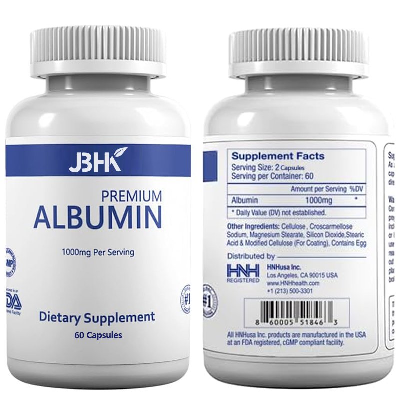 Premium Albumin Protein Supplement Extra Strength 1000 mg 240 capsule healthy Kidney Liver Promote General Wellness Energy