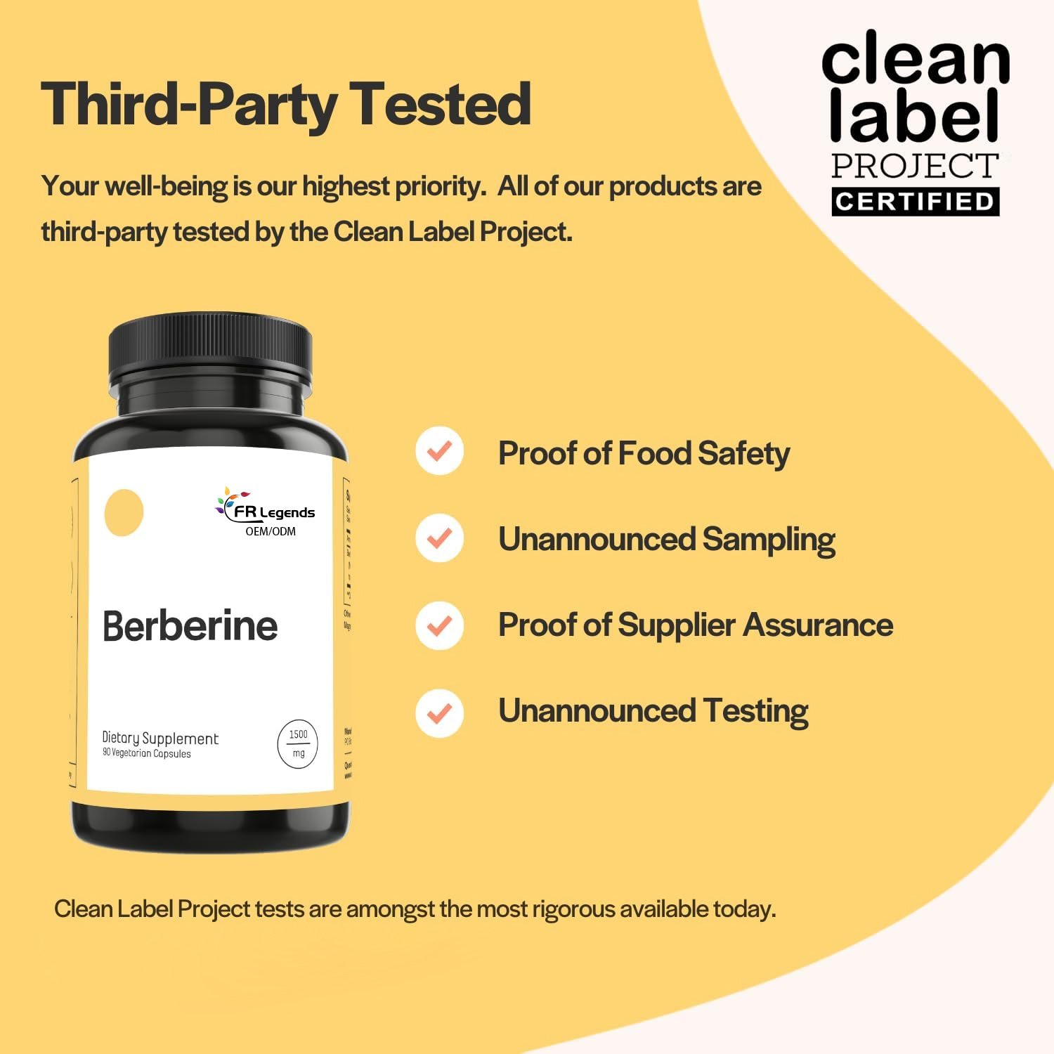 ODM Private Label Boost Metabolism Herbal Supplement Helps Hormone Balance 1500mg Berberine HCI Fertility Capsule