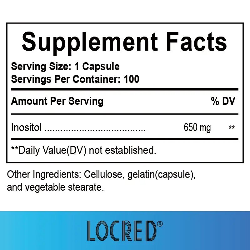 Inositol Hard Capsules Dietary Supplement Support hormone balance Cellulose & gelatin and vegetable stearate for capsules