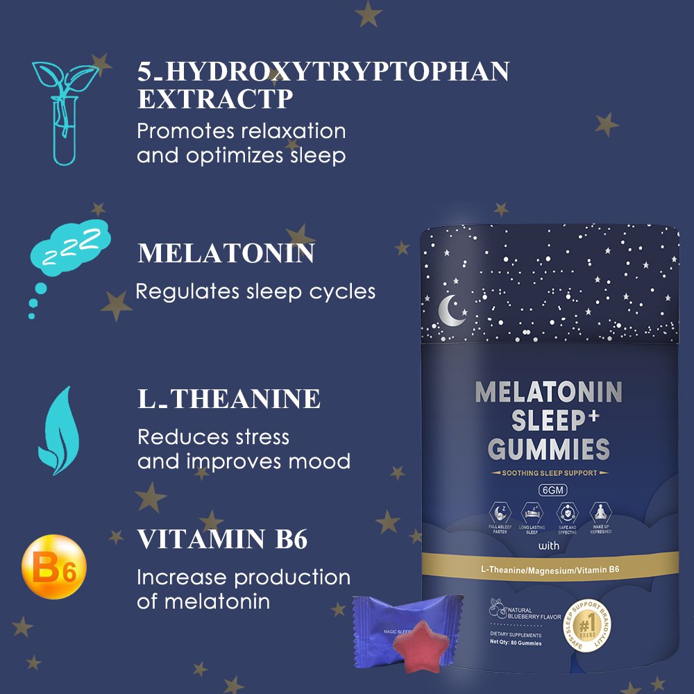 New package GMP Manufacturer Custom Vegan Melatonin for Health Fast Sleeping Deep Gummies candy Supplements