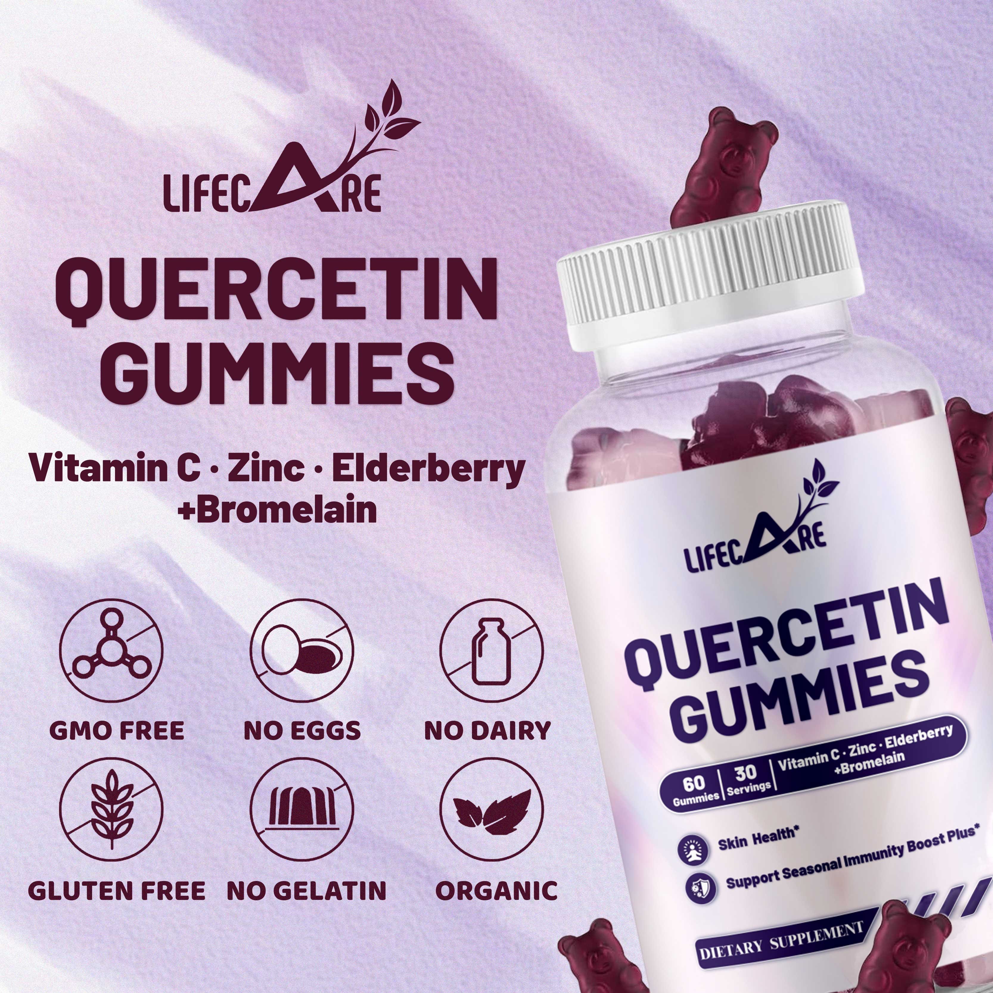 OEM Private Label Quercetin Gummies Healthcare Supplement Vitamin Quercetin Gummies