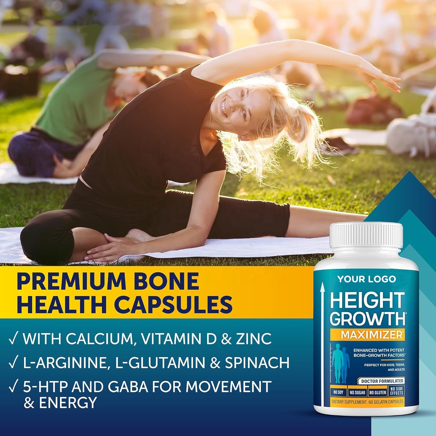 Private Label High Quality Height growth capsule for Body Height Increase Growth and development health food supplement