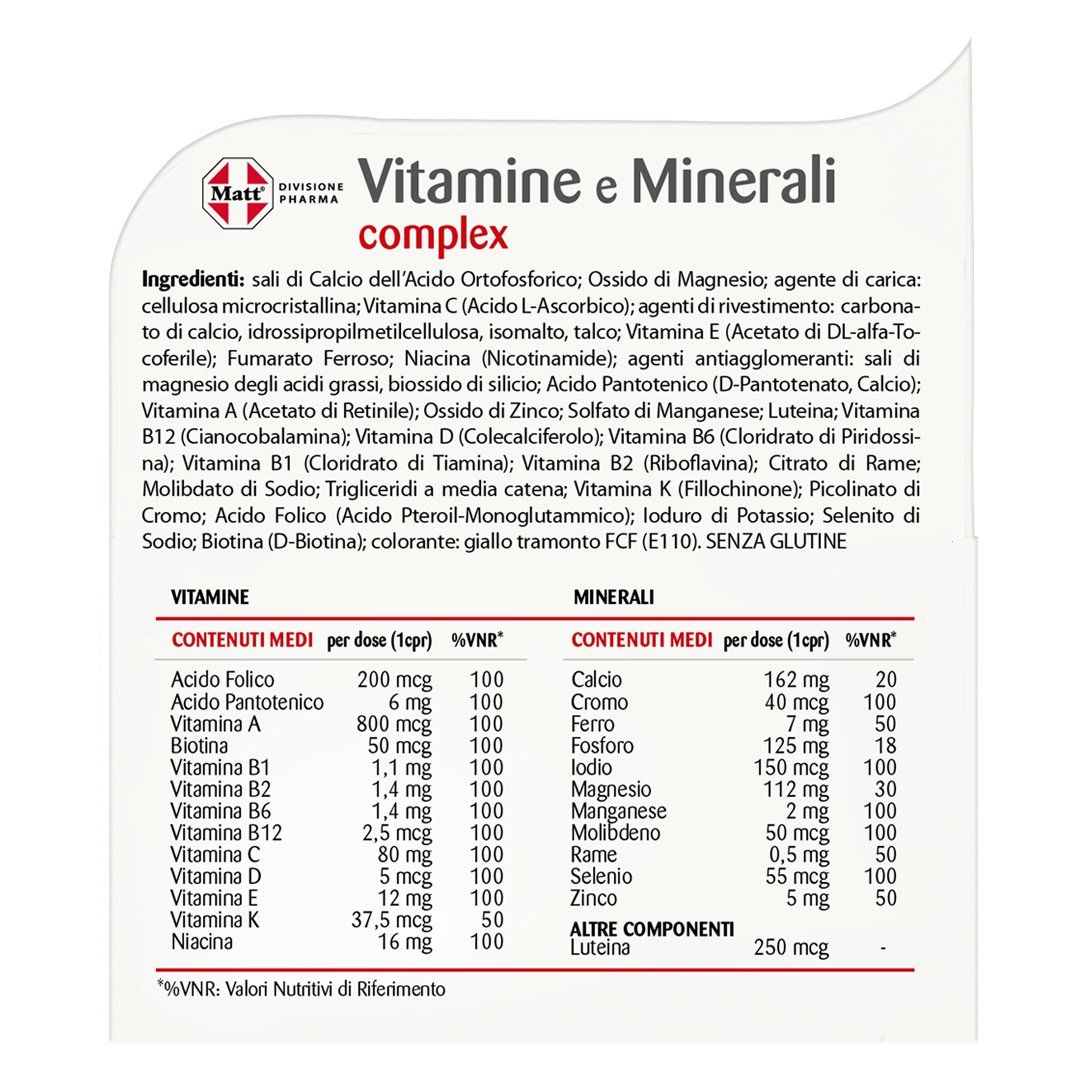 Made In Italy Matt Reduce Fatigue Healthcare Supplements Complete Vitamins And Minerals Supplementation