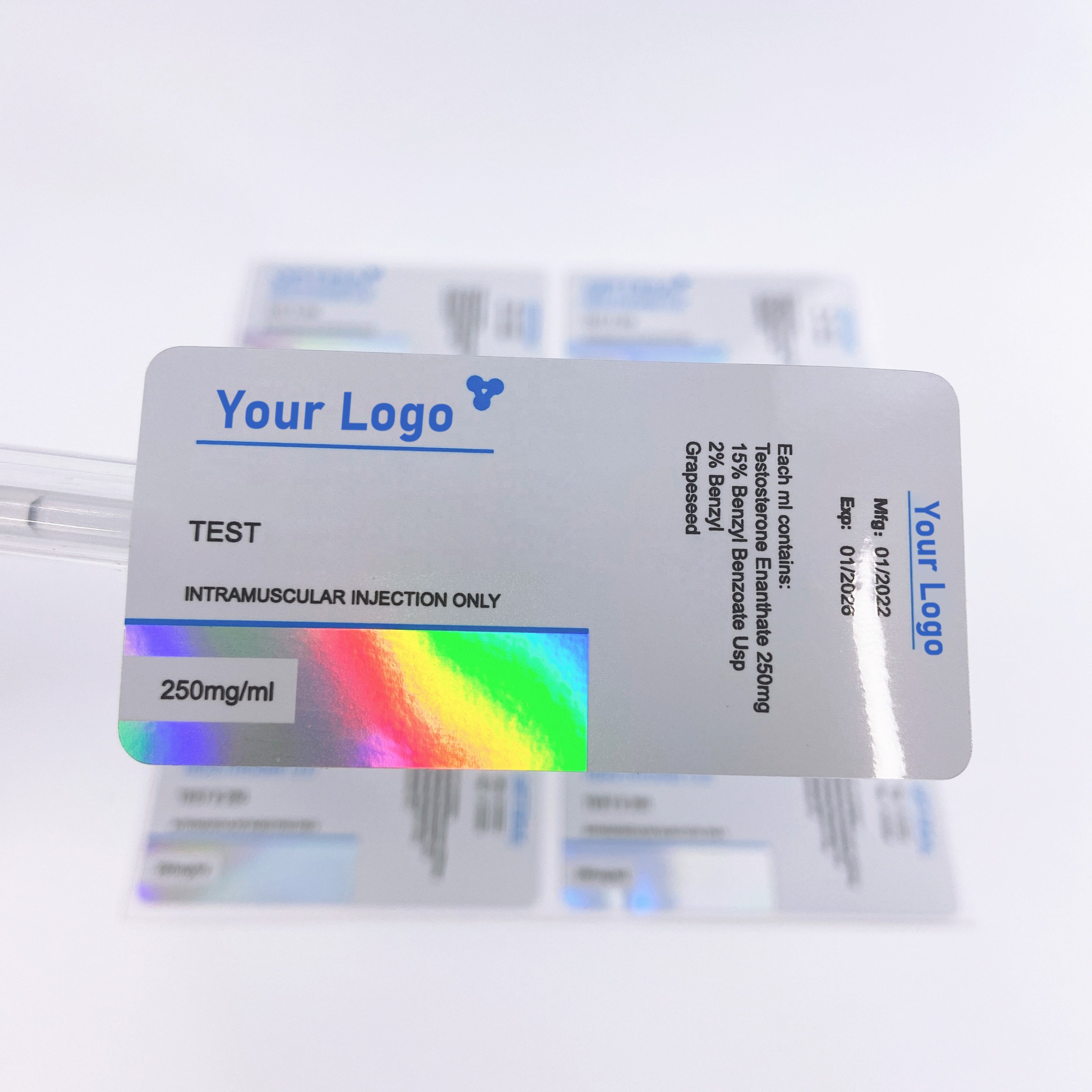 10 Vials 3ml 2ml Small Medicine Packaging Steroid Sets Hologram Pharma Label Stickers For Healthcare Supplement