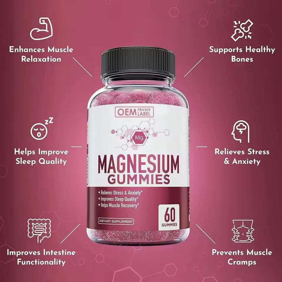 Sleeping Bear Gummies OEM Magnesium Glycinate Vitamin and Healthcare Supplement for Cramp Relaxation