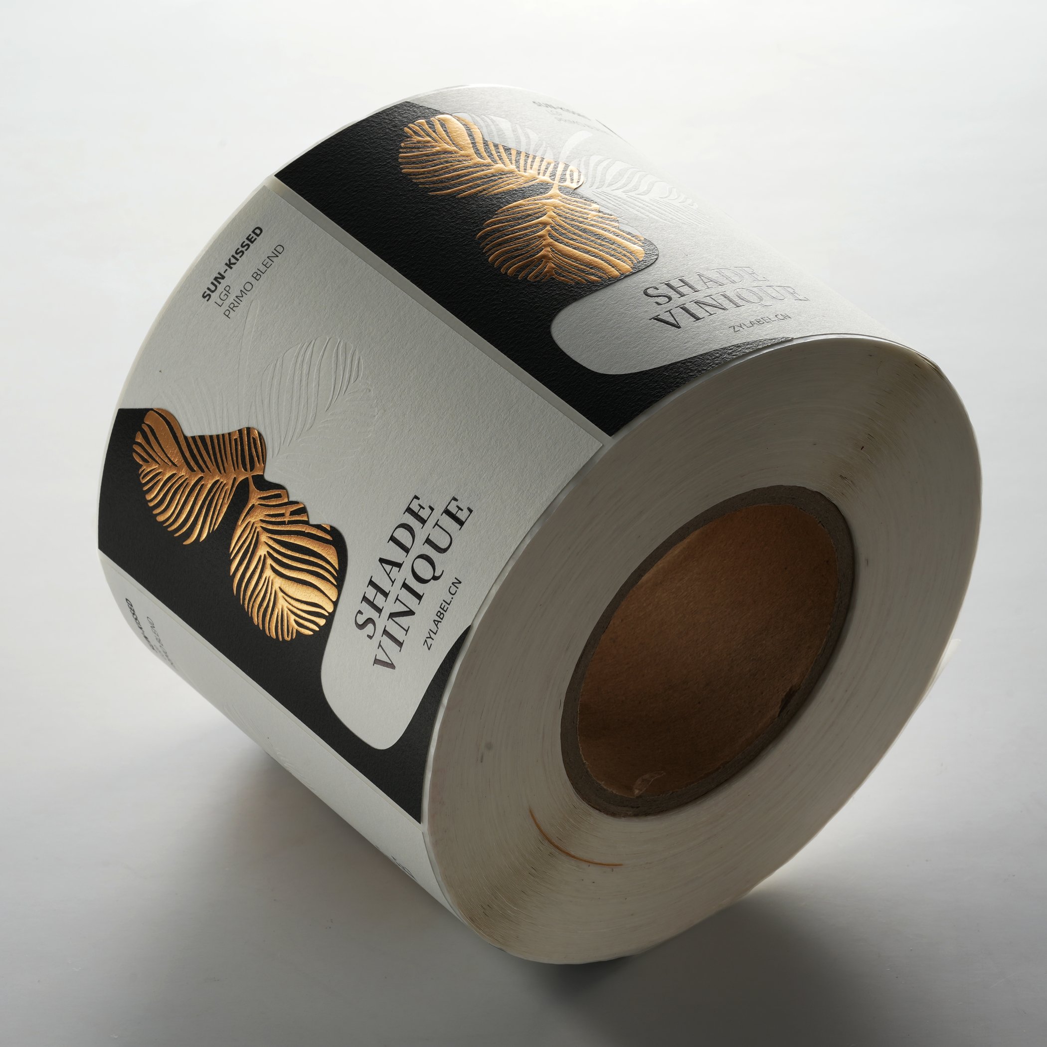 custom private art paper printing roll healthcare supplement label Gold Foil Embossed Logo Sticker