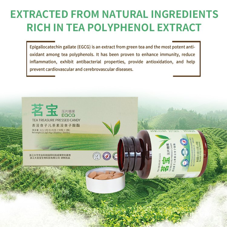 Best Price EGCG Tea Polyphenol Tablet Candy Delivers Antioxidant Benefits while Enhancing Dental and Vision Wellness