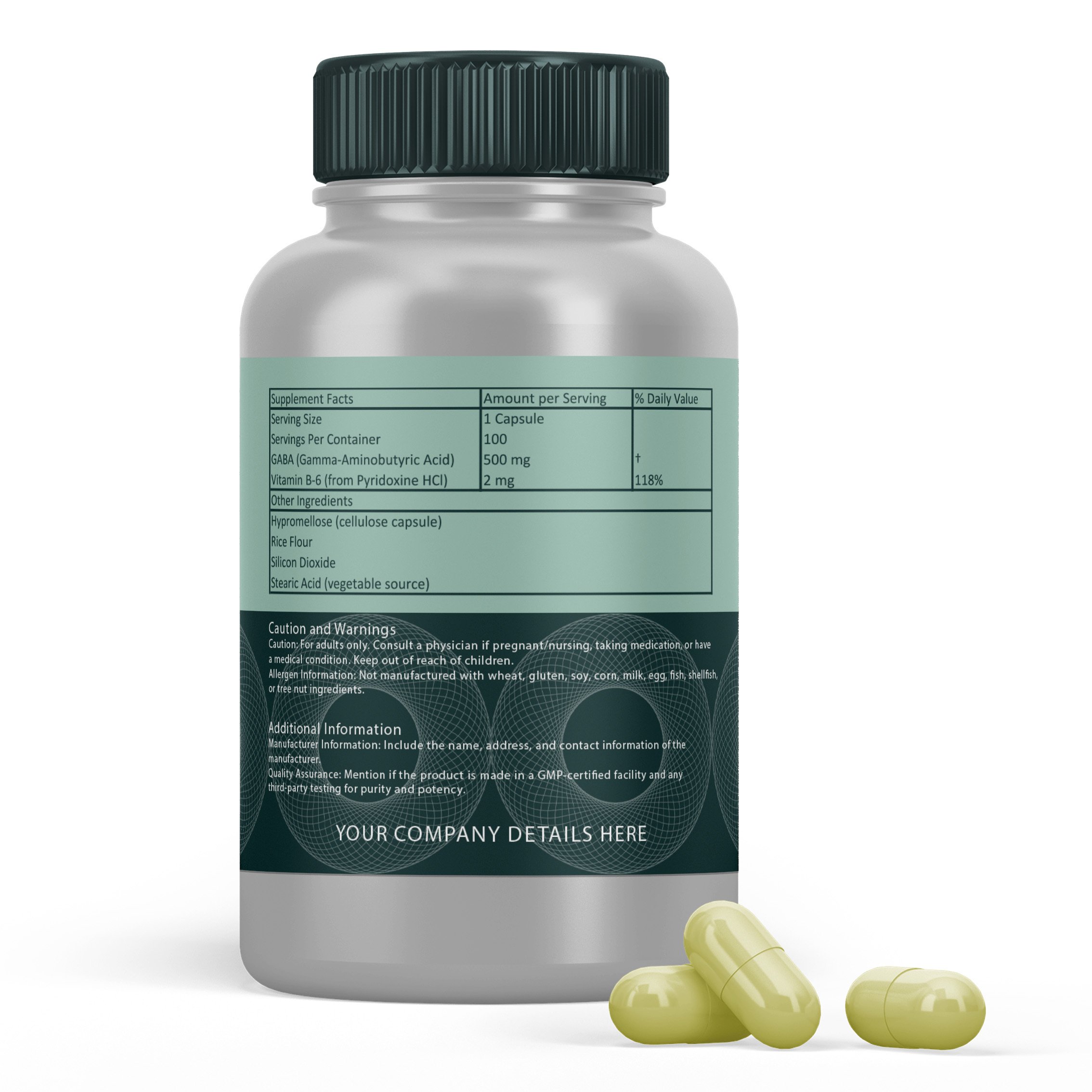 Antioxidant GABA dietary supplement energy enhancer natural formula non-GMO gluten-free promotes muscle growth Wholesale price