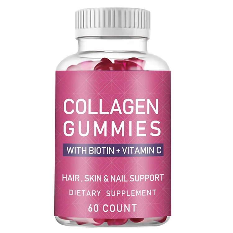 Collagen gummies Strawberry Gummi Whitening skin acne freckle smooth skin hair Private Label healthcare supplements Gummies