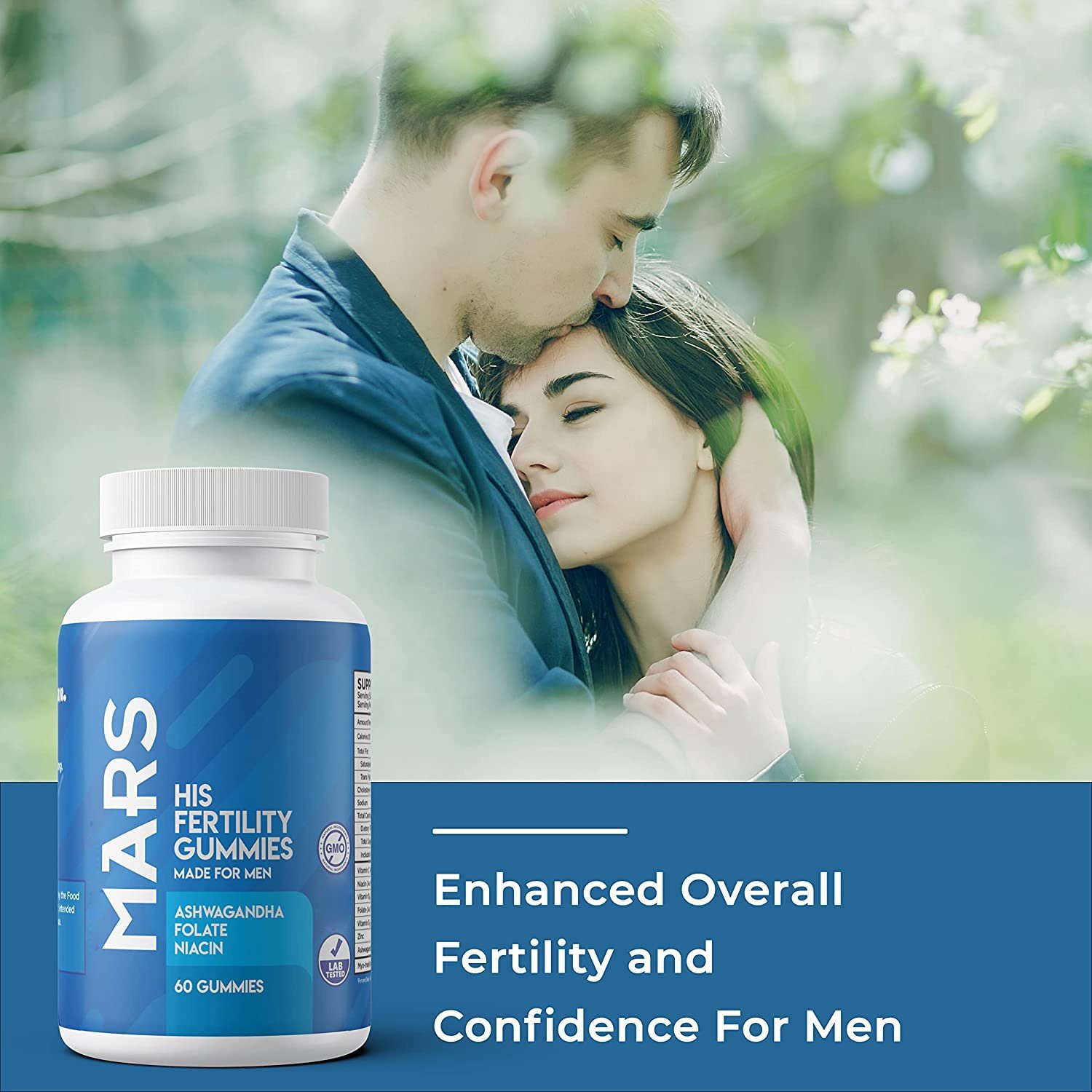 Men's Prenatal Fertility Gummies Ashwagandha + Folate Multivitamin Fertility Supplements