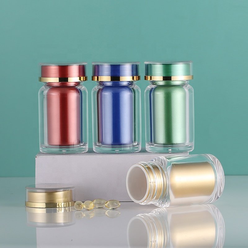 CUSTOM DESIGN Plastic Bottle for Supplement Bottle Pill Gummy Vitamins Healthcare Supplement Container Biodegradable Packaging