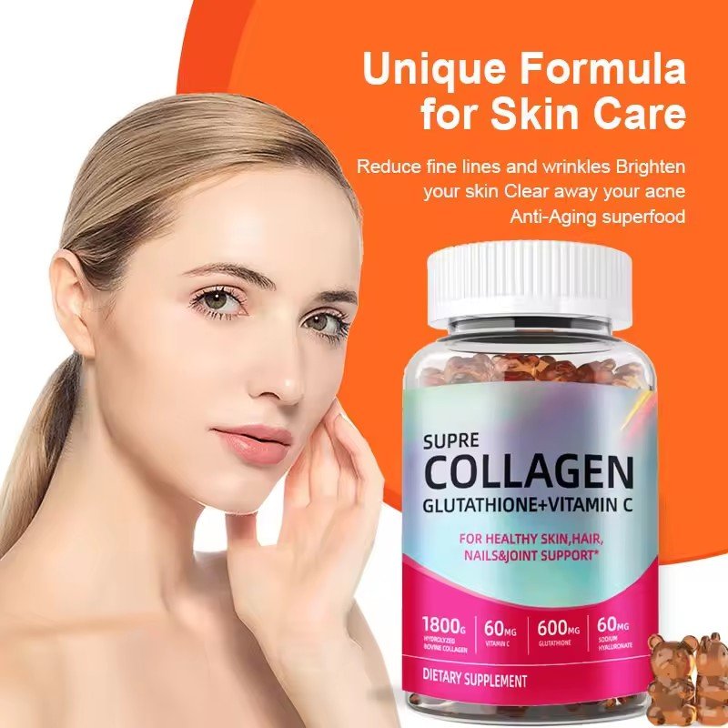 Private Labels Organic Vegan Collagen Biotin Gummies OEM High Quality Beauty Skin Care Hair Healthcare Supplements