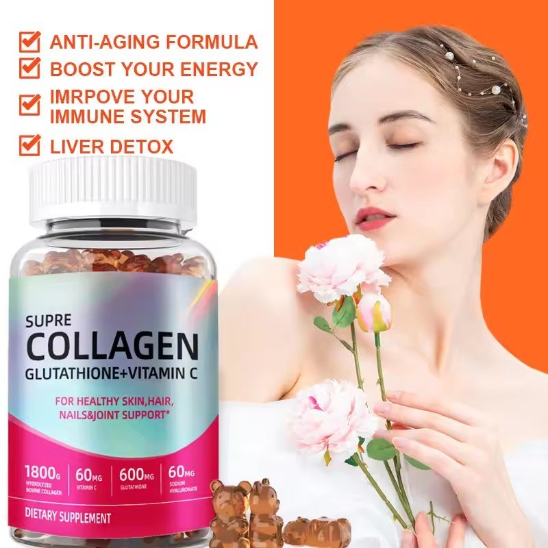 Private Labels Organic Vegan Collagen Biotin Gummies OEM High Quality Beauty Skin Care Hair Healthcare Supplements