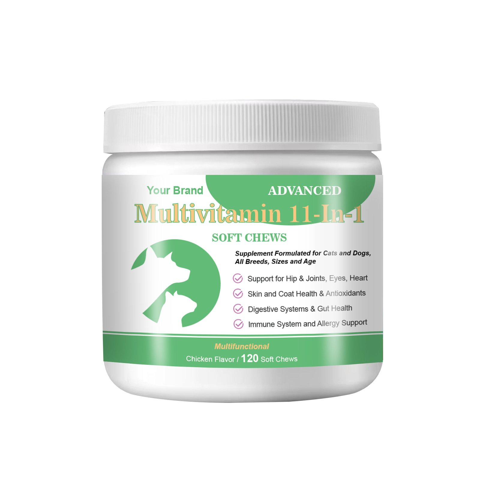 Pet Multivitamin Supplement Supports Active Brain Function Immune System and Digestive System for Dogs