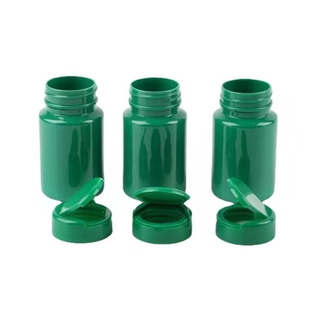 Wholesale cheap 100ml 120ml 150ml 200ml OEM white black clear wide mouth vitamin tablet capsule PET plastic medicine bottle