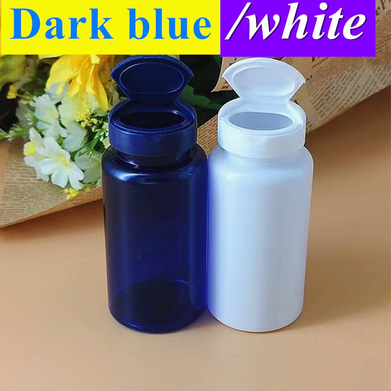 Wholesale cheap 100ml 120ml 150ml 200ml OEM white black clear wide mouth vitamin tablet capsule PET plastic medicine bottle