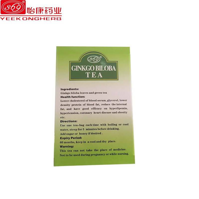 Chinese herb products Ginkgo Biloba Tea bags healthcare supplements hypertensive