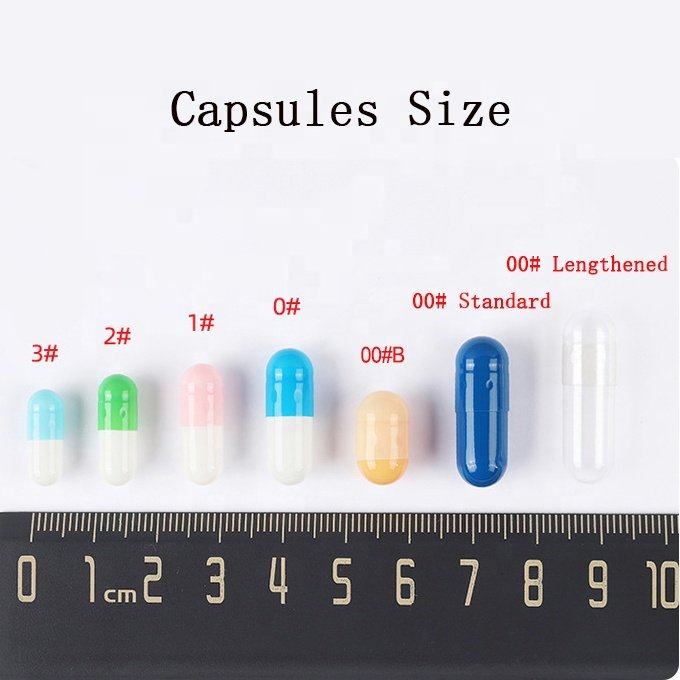 High Grade Healthcare Vegetarian Supplement Empty Capsules Size 00 & 0 Plant-Based Dietary Supplement