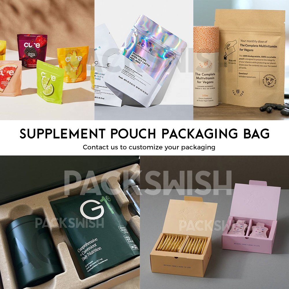 Recyclable Flat Foldable Subscription Box Jar Paper Insert Custom Protein Hair Vitamin Nutrition Supplement Carton Packaging Box