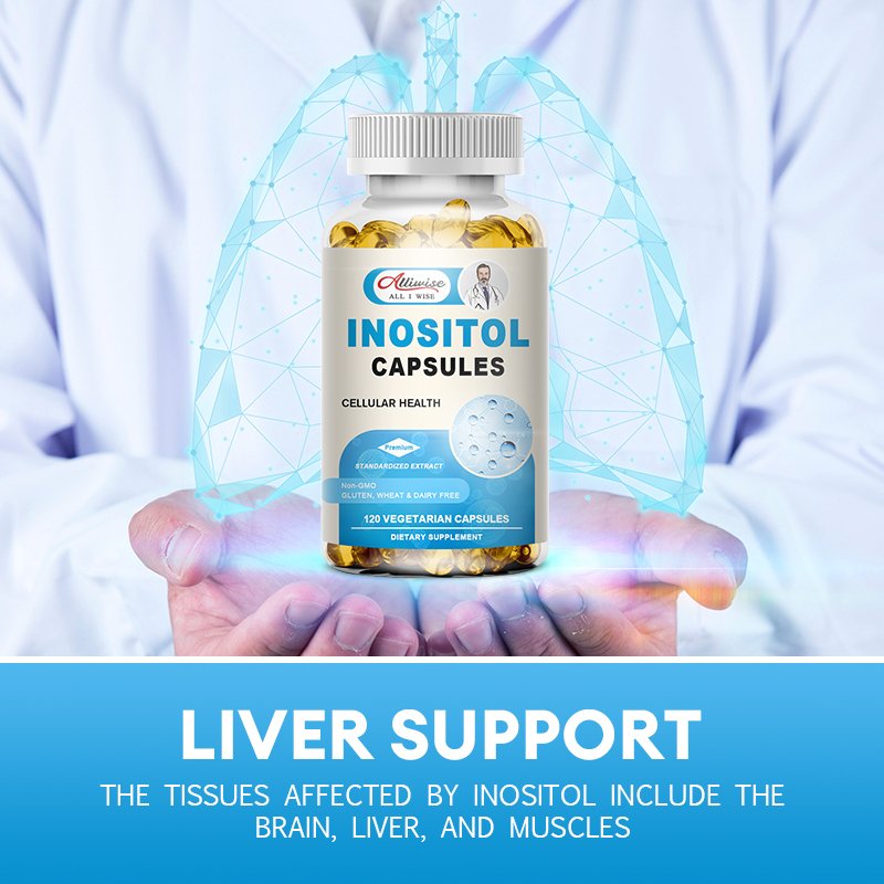 Alliwise OEM 120pcs Inositol Softgel Capsules Promotes Liver Fat Metabolism and Immune Cellular Support Healthcare Supplement