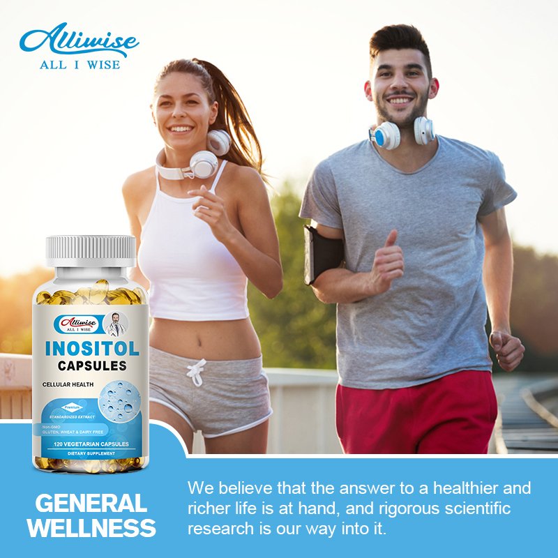 Alliwise OEM 120pcs Inositol Softgel Capsules Promotes Liver Fat Metabolism and Immune Cellular Support Healthcare Supplement