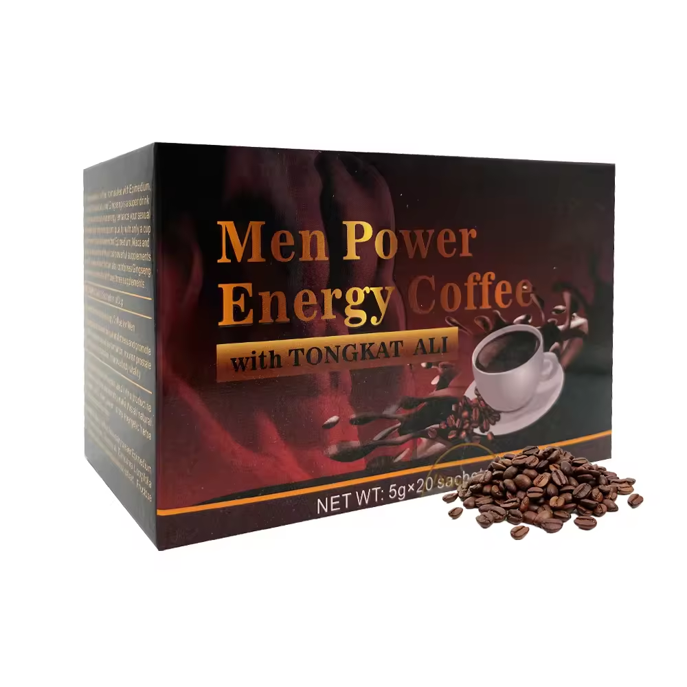 Healthcare Supplement Male Power Drink Tongkat Ali Energy Herbal Healthy Instant Black Maca Reishi Coffee
