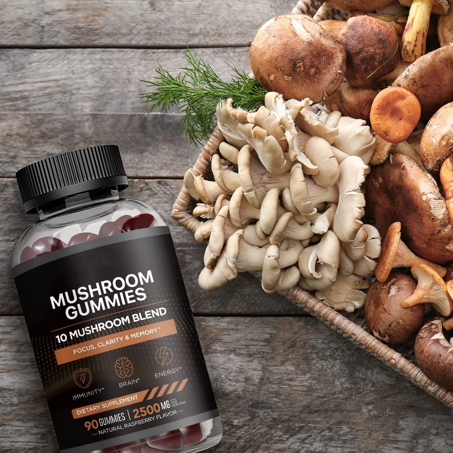 OEM Private Label Mushroom Gummies Organic Lions Mane Mushroom Gummies Organic Nootropic Brain Supplement Gummy