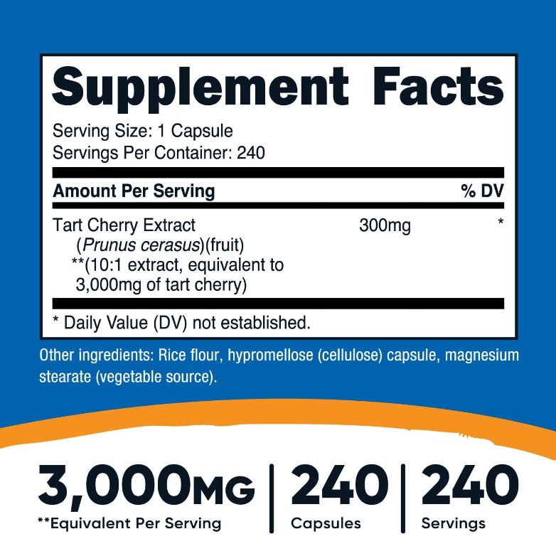 Wholesale Private Label Cherry Extract Capsules Supplement Customized For Muscle Recovery Tart Cherry Capsules