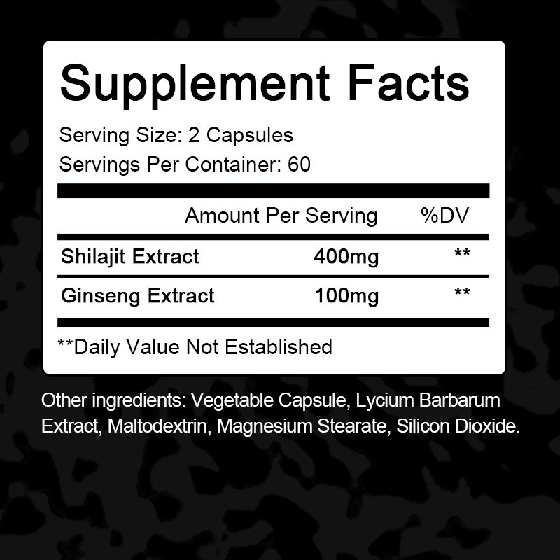 Orgmax Healthcare Supplement Shilajit Extract Capsule 120pcs Immune Health Shilajit Tablet Pill