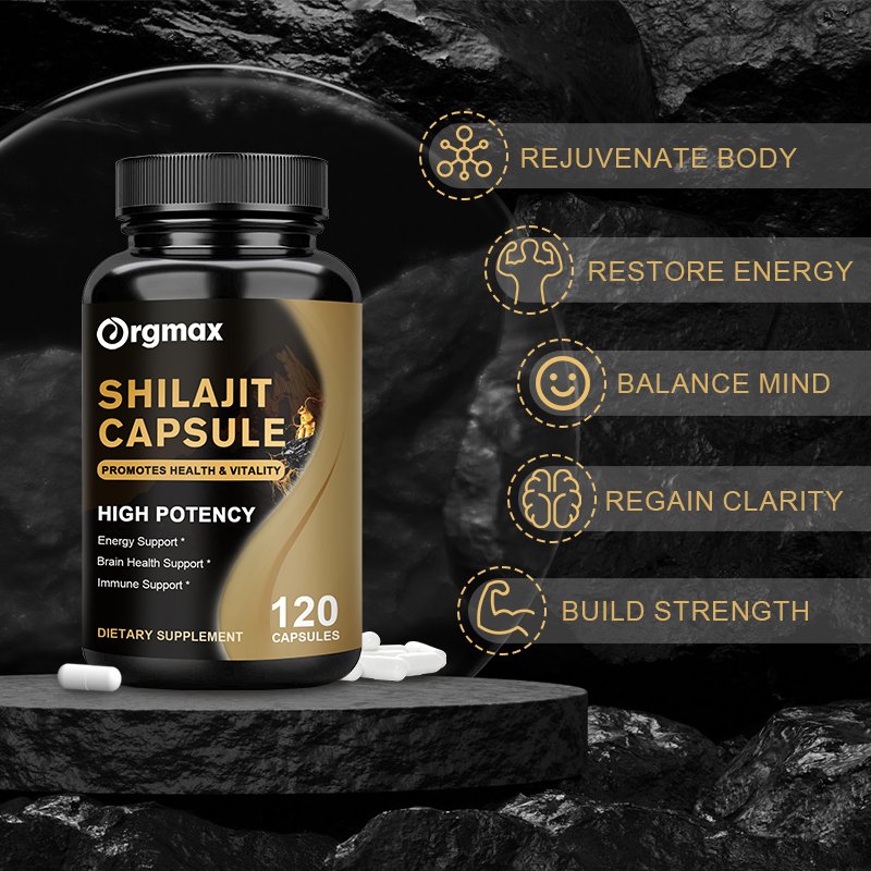 Orgmax Healthcare Supplement Shilajit Extract Capsule 120pcs Immune Health Shilajit Tablet Pill