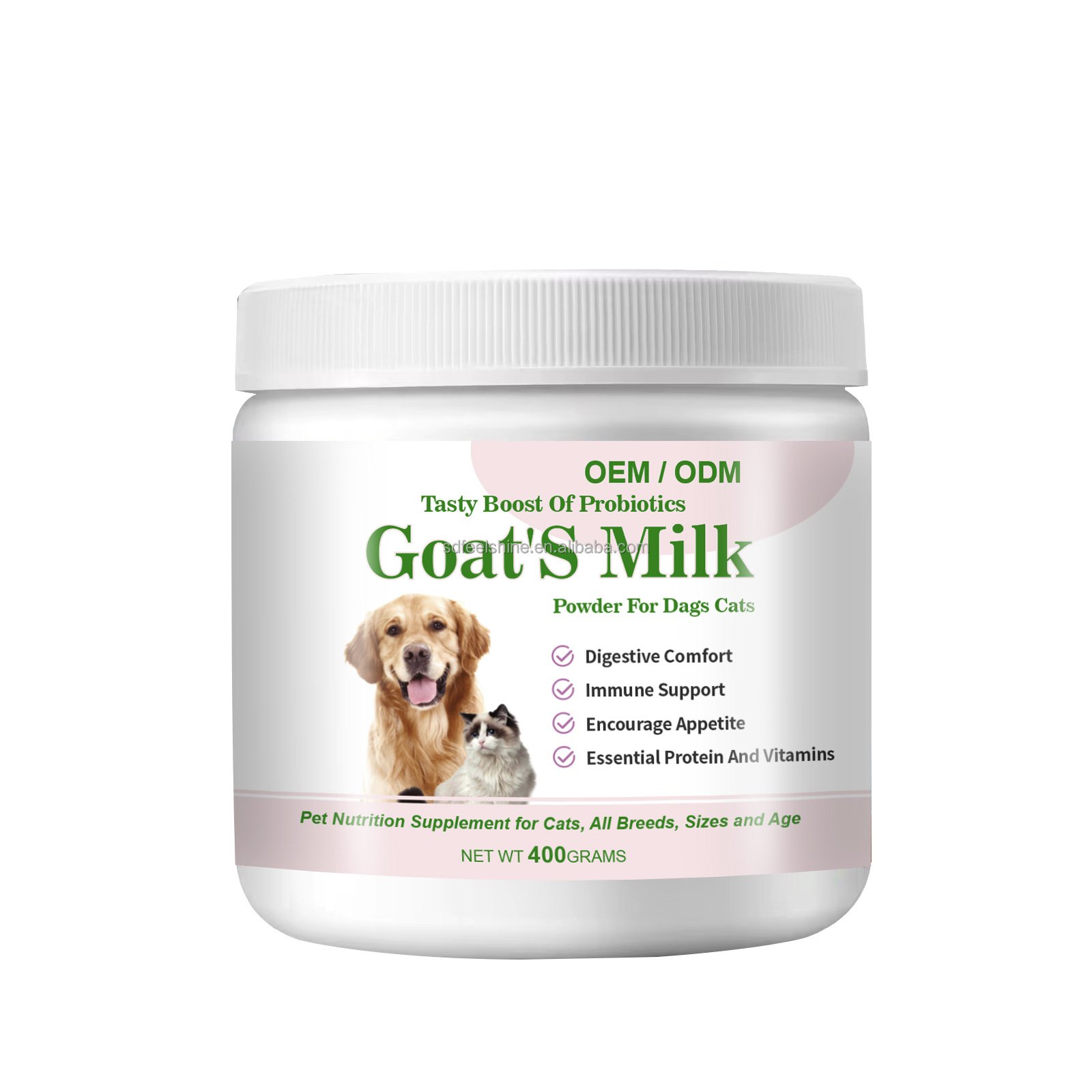 OEM/ODM 1 KG Pet Nutritional Supplements Goat's Milk Powder with Probiotics for Dogs Cats Kitten