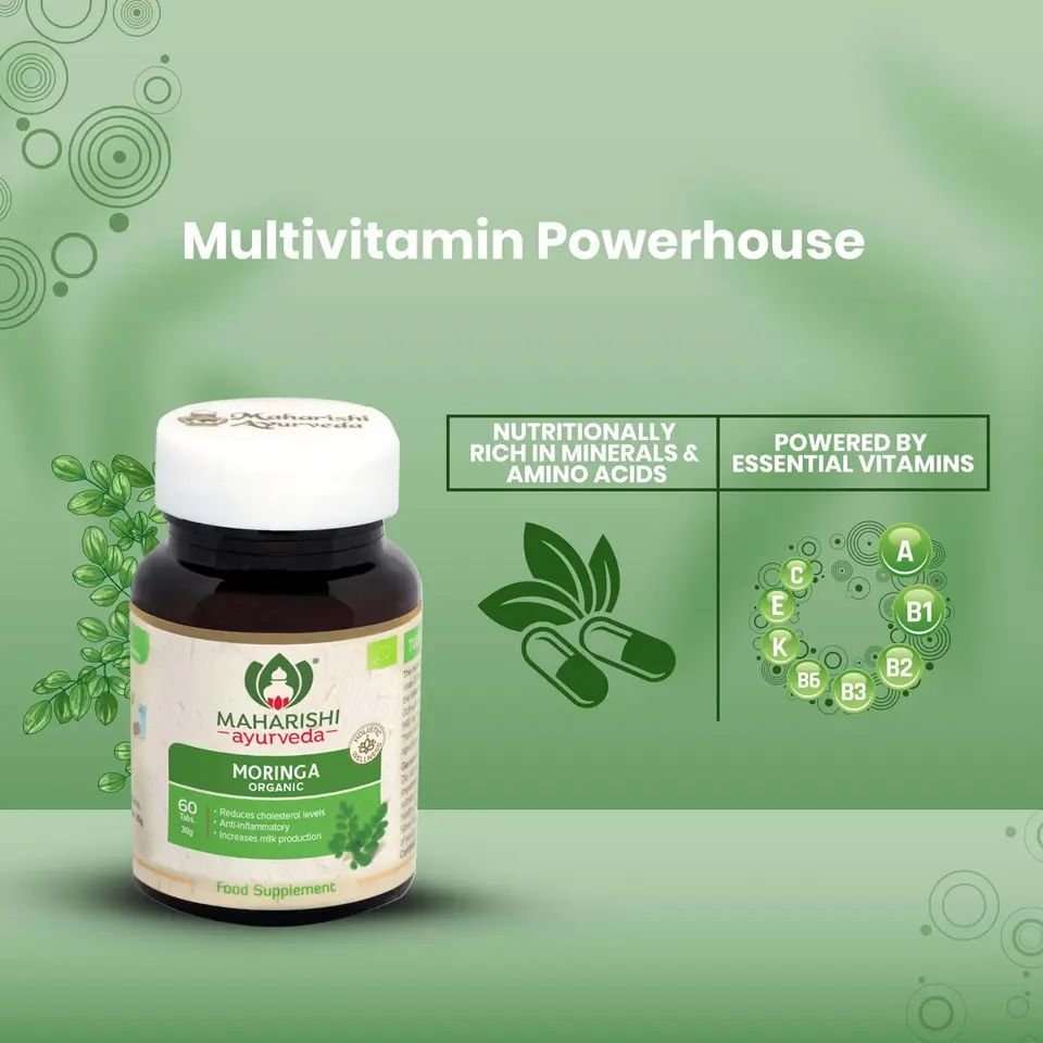 Organic Moringa Tablet Uesd as Healthcare Supplement From Maharishi Ayurveda Best Healthcare supplement For Export