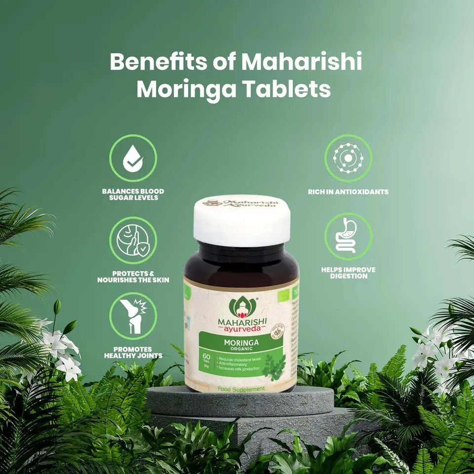 Organic Moringa Tablet Uesd as Healthcare Supplement From Maharishi Ayurveda Best Healthcare supplement For Export