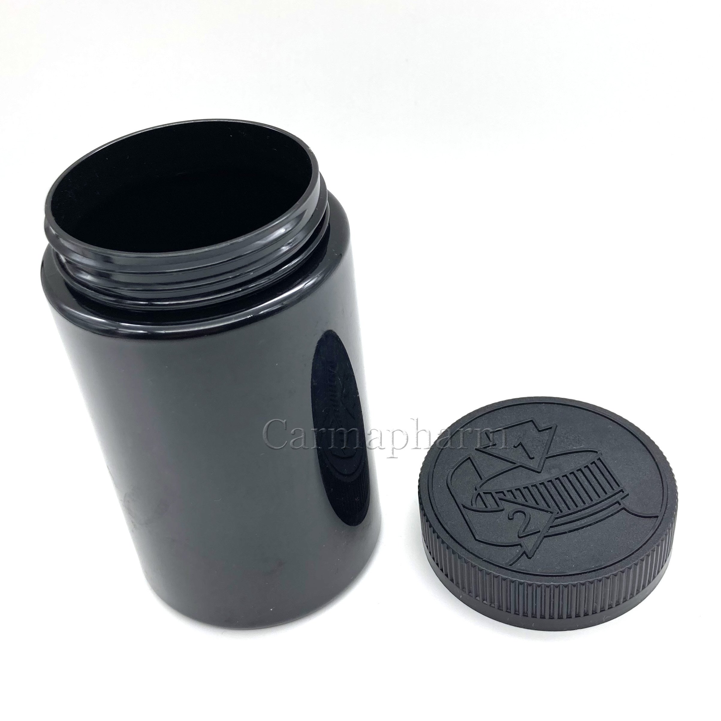 410 ml black PET vitamin capsule pill bottle container for supplement packaging